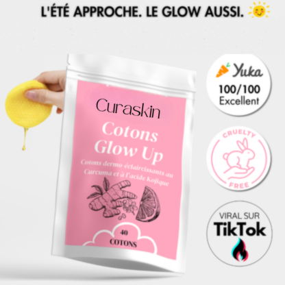 Curaskin – Pads éclat visage au curcuma & acide kojique (40 unités)