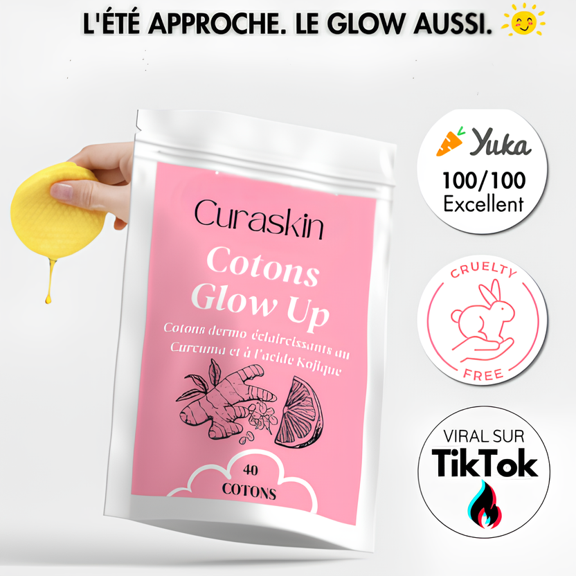 Curaskin – Pads éclat visage au curcuma & acide kojique (40 unités)